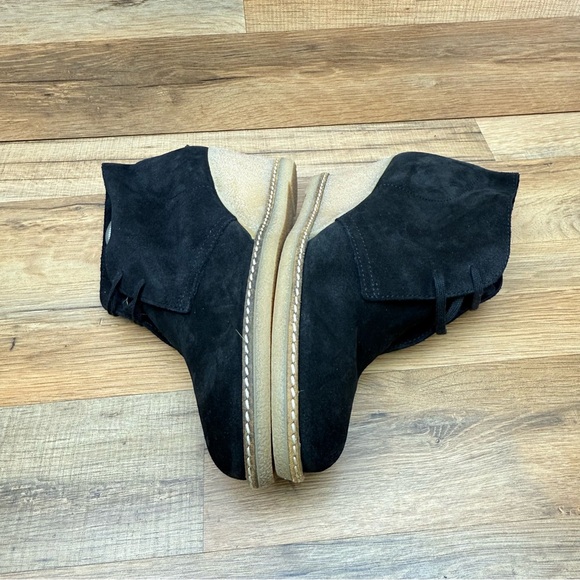 J.Crew Women's size 10 Black Suede Wedge Ankle Boots - Picture 6 of 10